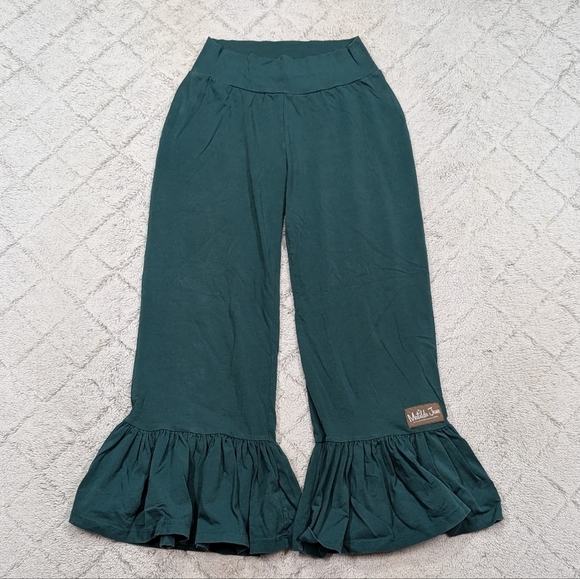 Matilda Jane Pants - Matilda Jane Teal Wide Leg Pants with Ruffle Hem